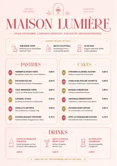 Patisserie Counter menu template preview