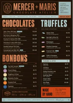 Chocolate Atelier menu template preview