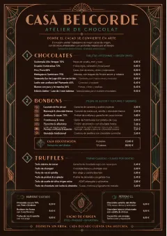 Chocolate Atelier menu template preview