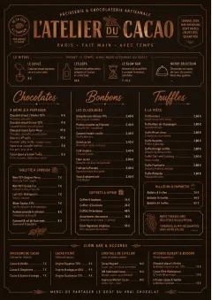 Chocolate Atelier menu template preview
