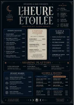 Midnight Sweets menu template preview