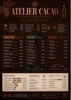 Chocolate Atelier menu template preview