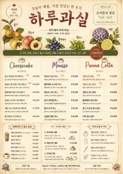 Seasonal Pastry menu template preview