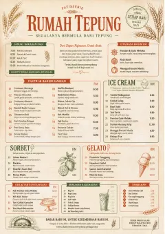 Bakery Rustic menu template preview