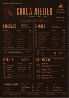 Chocolate Atelier menu template preview