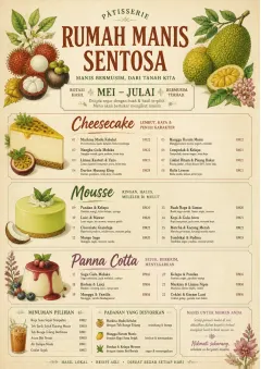 Seasonal Pastry menu template preview