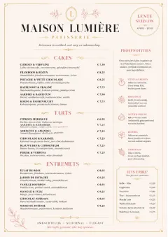 Patisserie Elegant menu template preview
