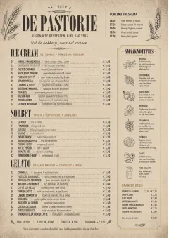 Bakery Rustic menu template preview
