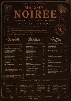 Chocolate Atelier menu template preview