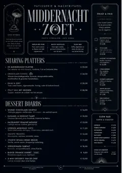 Midnight Sweets menu template preview