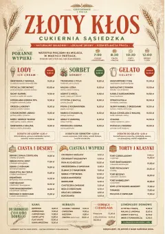 Bakery Rustic menu template preview