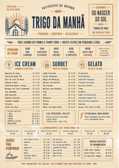 Bakery Rustic menu template preview