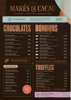 Chocolate Atelier menu template preview