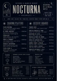 Midnight Sweets menu template preview