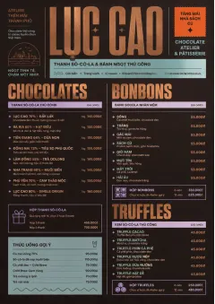 Chocolate Atelier menu template preview