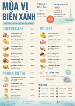 Seasonal Pastry menu template preview
