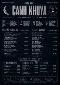 Midnight Sweets menu template preview