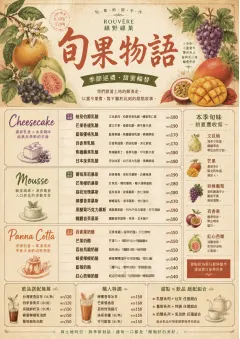 Seasonal Pastry menu template preview