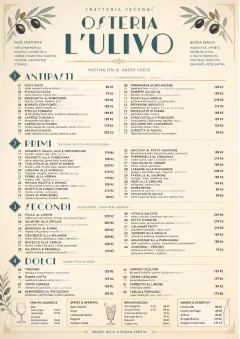 Trattoria Evening menu template preview