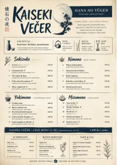 Kaiseki Evening menu template preview