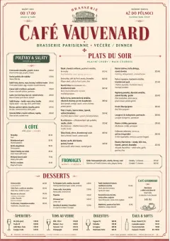 Brasserie Dinner menu template preview