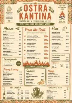 Mediterranean Grill Night menu template preview