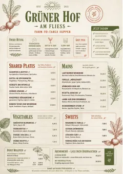 Farm-to-Table Supper menu template preview