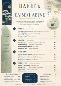 Kaiseki Evening menu template preview