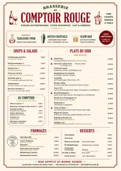 Brasserie Dinner menu template preview