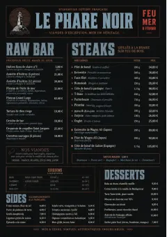 Classic Steakhouse menu template preview