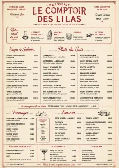 Brasserie Dinner menu template preview