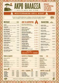 Mediterranean Grill Night menu template preview