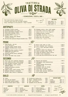 Trattoria Evening menu template preview