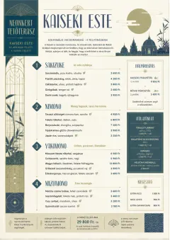 Kaiseki Evening menu template preview