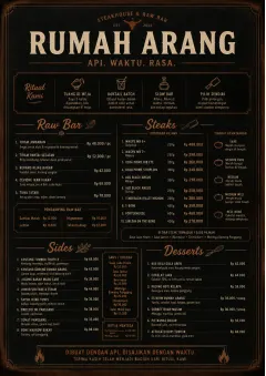 Classic Steakhouse menu template preview
