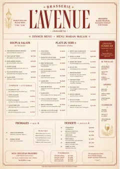 Brasserie Dinner menu template preview