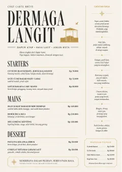 Chef Carte Brève menu template preview