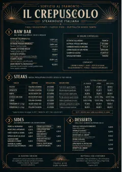 Classic Steakhouse menu template preview