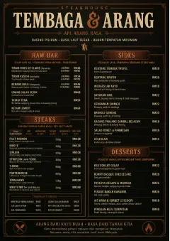 Classic Steakhouse menu template preview