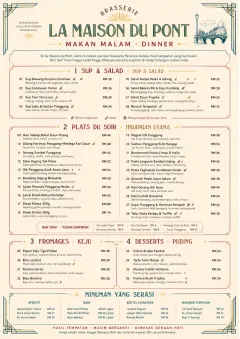 Brasserie Dinner menu template preview