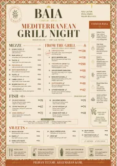 Mediterranean Grill Night menu template preview