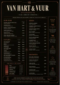 Classic Steakhouse menu template preview