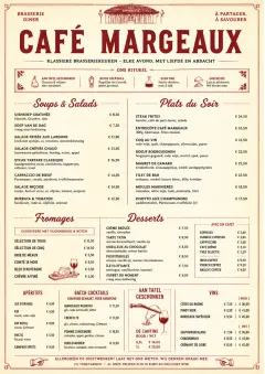 Brasserie Dinner menu template preview