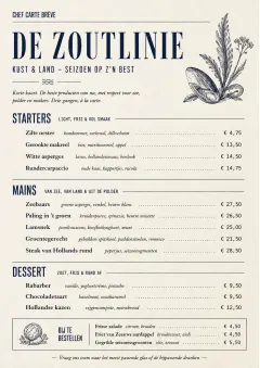 Chef Carte Brève menu template preview