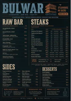 Classic Steakhouse menu template preview