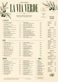 Trattoria Evening menu template preview