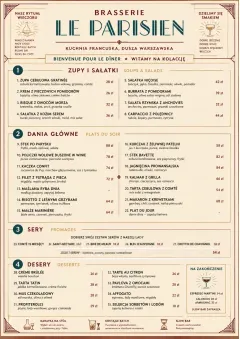 Brasserie Dinner menu template preview
