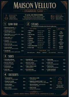 Classic Steakhouse menu template preview