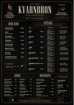 Classic Steakhouse menu template preview