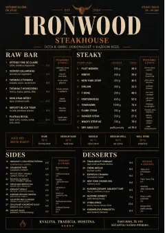 Classic Steakhouse menu template preview